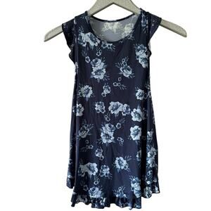 Kate Spade Blue Floral Ruffle Racerback Tank Top